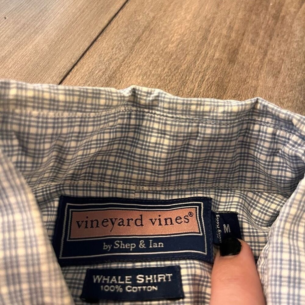 Vineyard Vines Shirt Mens Medium Blue White Long Sleeve Button Down  Bin K-202 - Picture 4 of 5